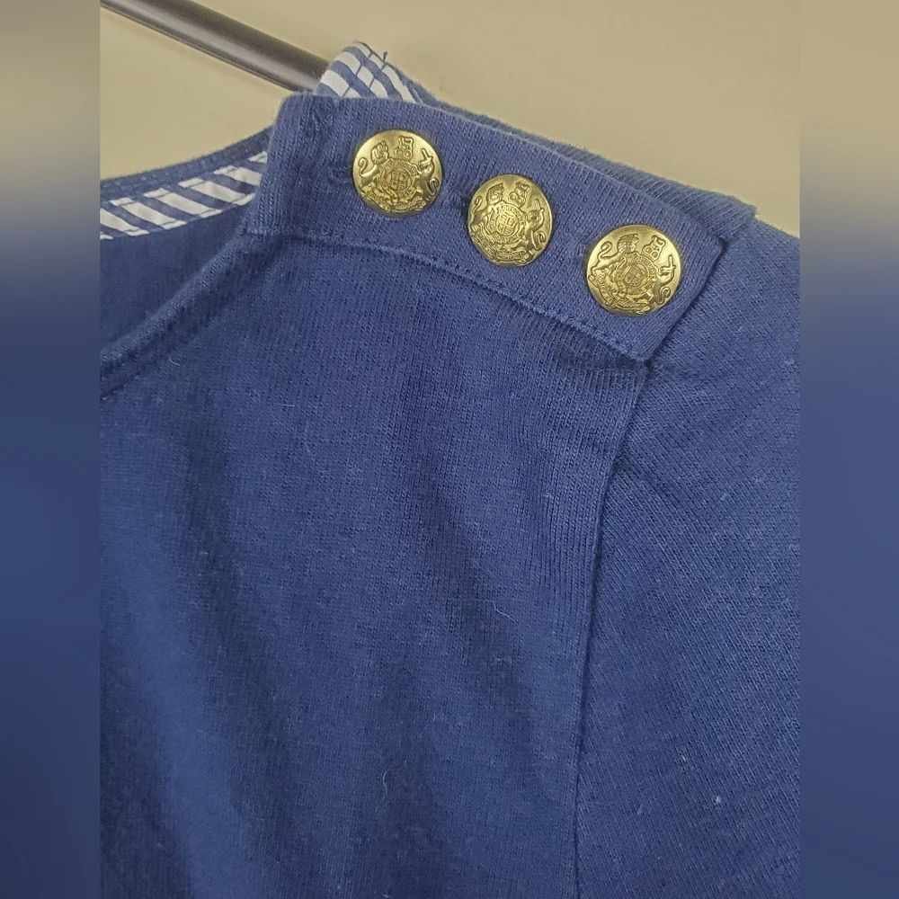 J. Crew Blue Artist Tee Stripped Long Sleeve Shirt Size M - Picture 3 of 5